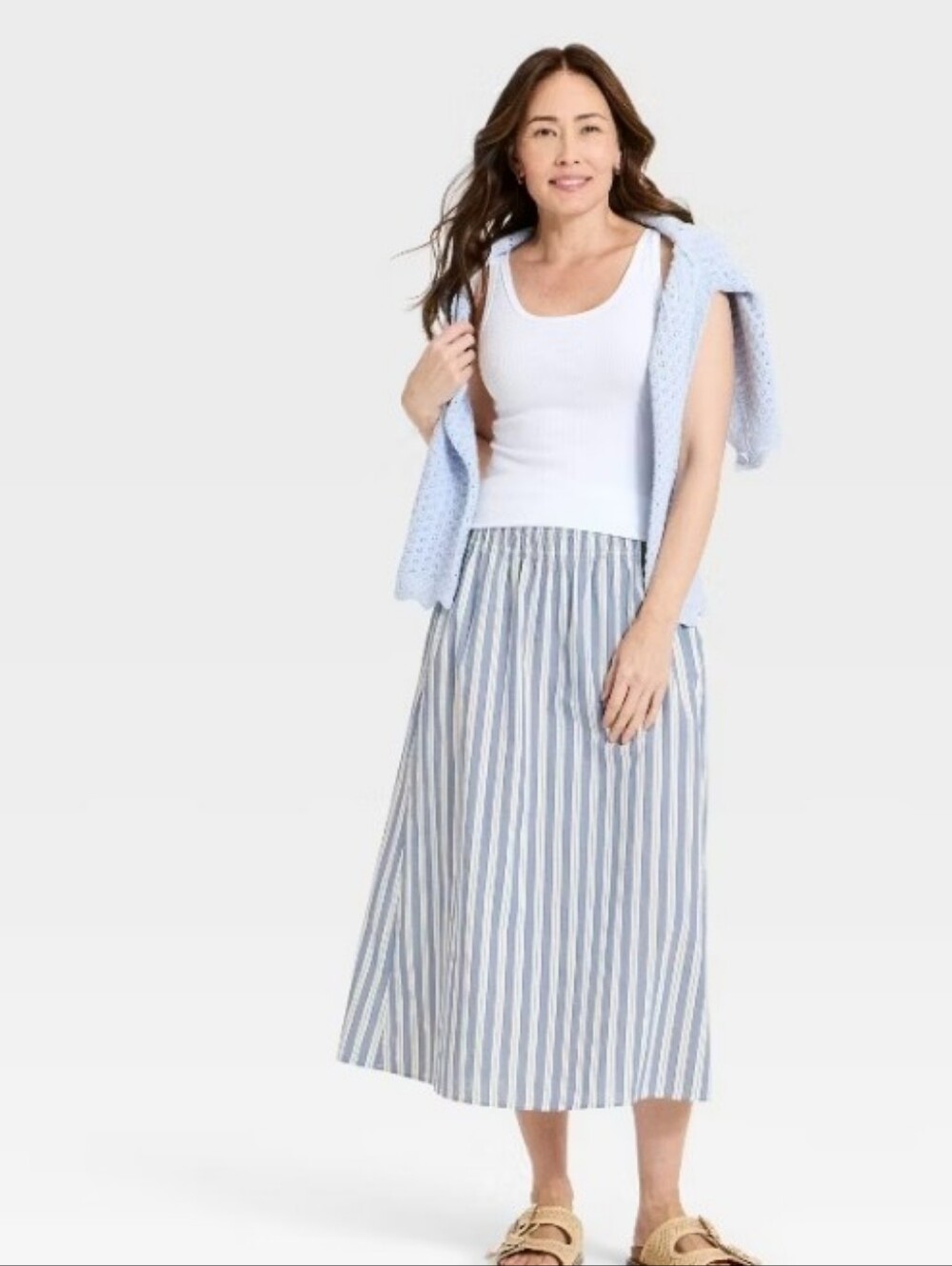 a new day White Ribbed Scoop Neck Tank Top Shirt Small New Target - Picture 3 of 14